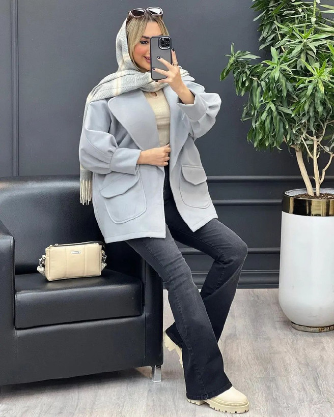 پالتو زنانه زمستانه فانتزی 0079 کالکشن شیک پوشان