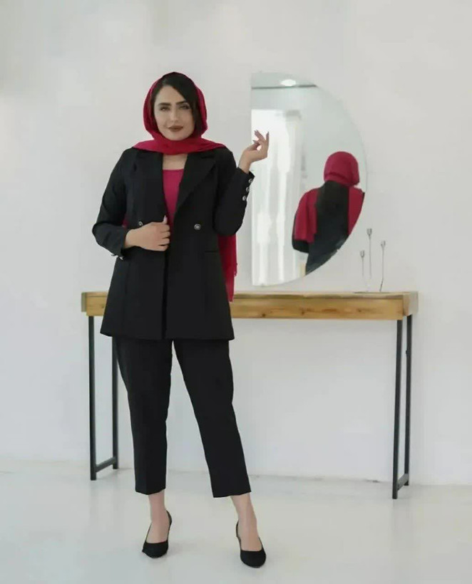 کت و شلوار زنانه مزونی دخترانه جذاب 0257 کالکشن شیک پوشان