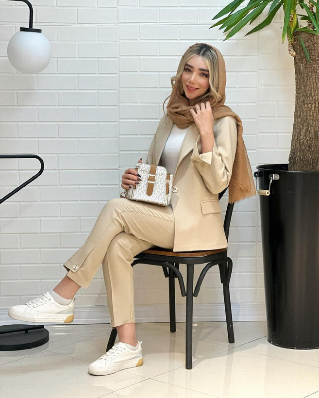 کت و شلوار زنانه رسمی فانتزی زیبا 0282 کالکشن شیک پوشان