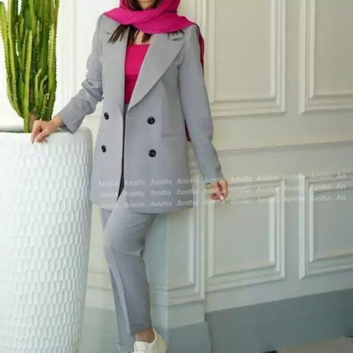 کت و شلوار زنانه خوش رنگ و جذاب 0355 کالکشن شیک پوشان