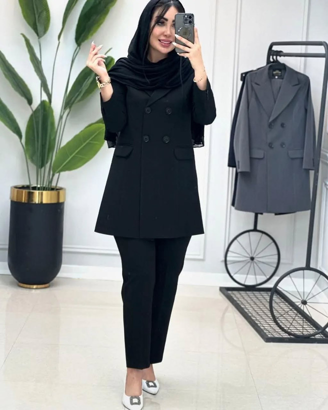 مانتو و شلوار زنانه اداری شبنمدار پرسنلی خاص 0413 کالکشن شیک پوشان
