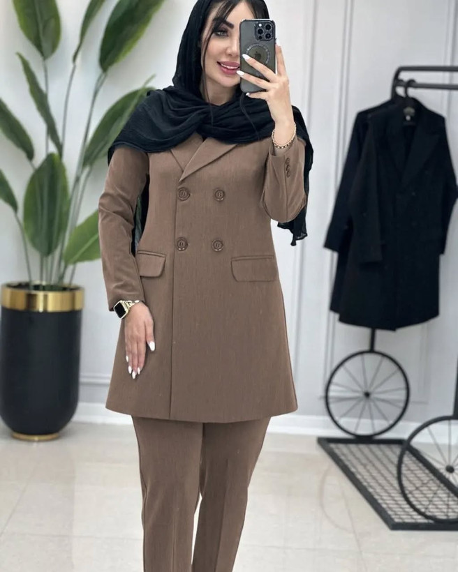 مانتو و شلوار زنانه اداری شبنمدار پرسنلی خاص 0413 کالکشن شیک پوشان